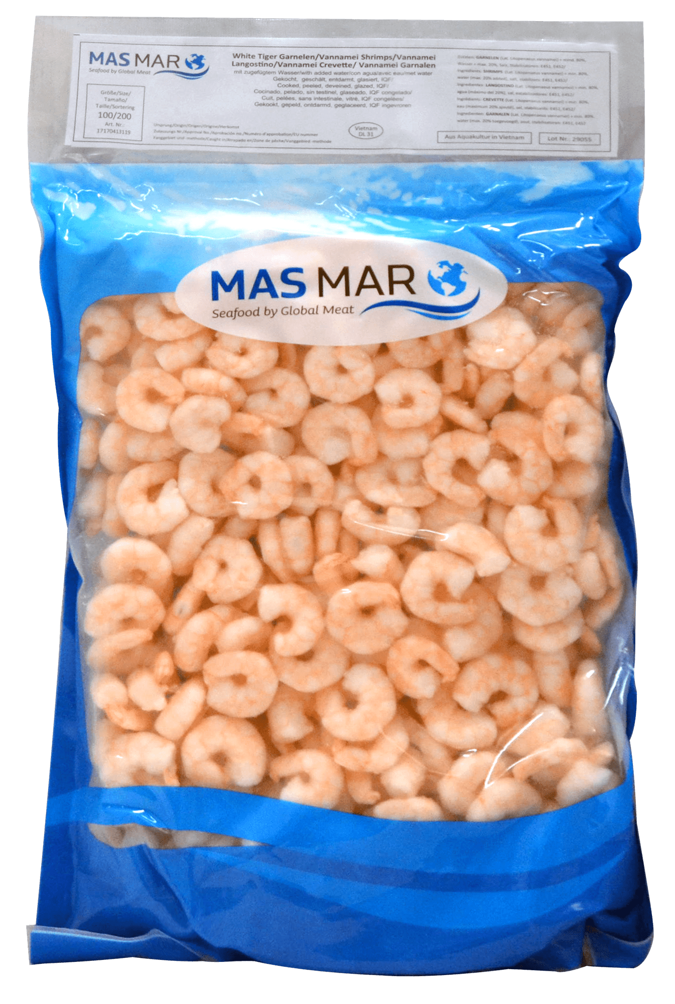 Shrimps 100/200 1 kg Beutel