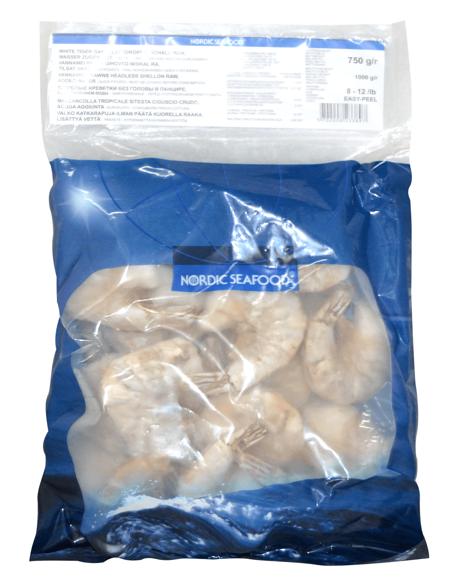 Gambas 8/12 ohne Kopf und Ohne Schale 1 Beutel