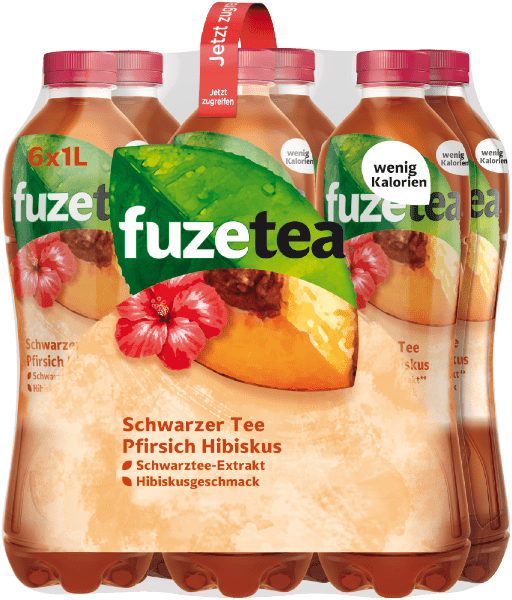 Fuze Tea Schwarzer Tee Pfirsich Hibiskus 6 x 1,0L